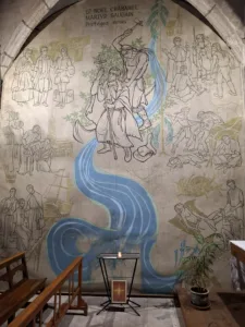 Freska umučení Sv. Medarda Interier kostel Saint-Médard de Saugues