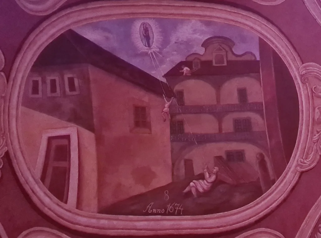 Svatá Hora Příbram zázrak záchrana při pádu ze střechy