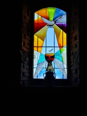 Vykládané okno Ermita de San Roque Ruiloba 